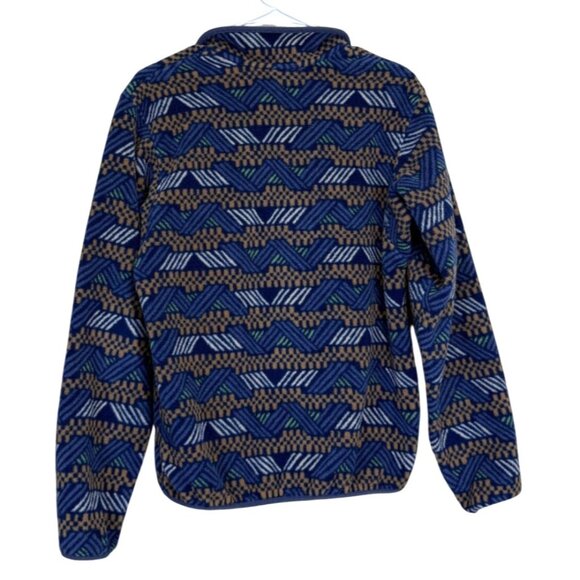 Patagonia Synchilla Fleece Pullover Snap-T Geometric Blue Cliffside Kids XXL - Picture 2 of 6